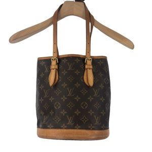 LOUIS VUITTON Bucket PM Tote Bag Shoulder Bag Brown Monogram